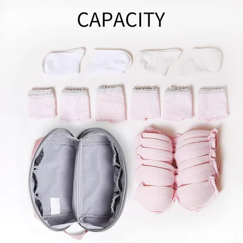 Vista 7 de iN. Organizador de embalaje grande sujetador ropa interior bolsa de almacenamiento de ropa interior viaje bolsa organizador portátil gris