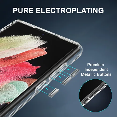 Vista 6 de CEDO - Funda con soporte para Samsung Galaxy S22 Ultra, ajustable en 3 direcciones con soporte de metal, parachoques a prueba de golpes de grado