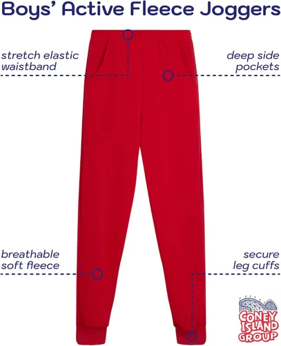 Vista 2 de Coney Island Pantalones deportivos para niño paquete de 4 pantalones deportivos de forro polar talla 4-16
