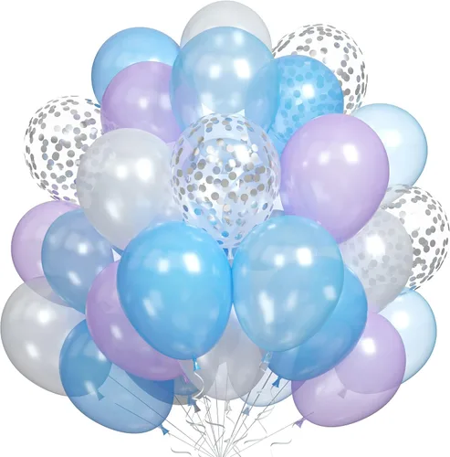 Vista 8 de Globo azul turquesa, 60 globos de pavo real azul turquesa
