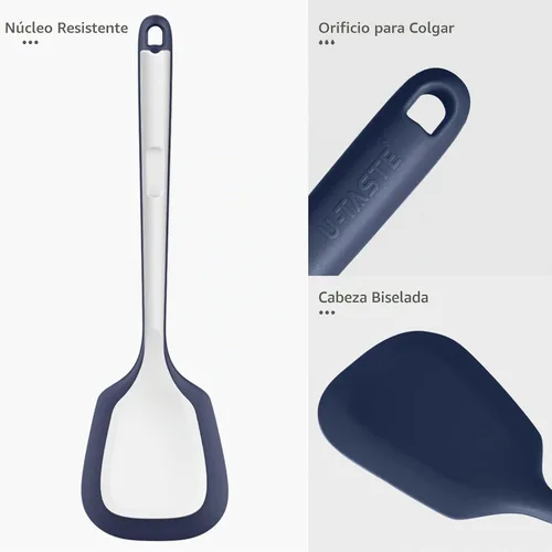 Vista 6 de Espátula de silicona resistente al calor de 600 ℉: espátula de cocina sólida U-Taste de 13.6 pulgadas, sin BPA, utensilio de cocina flexible y fino