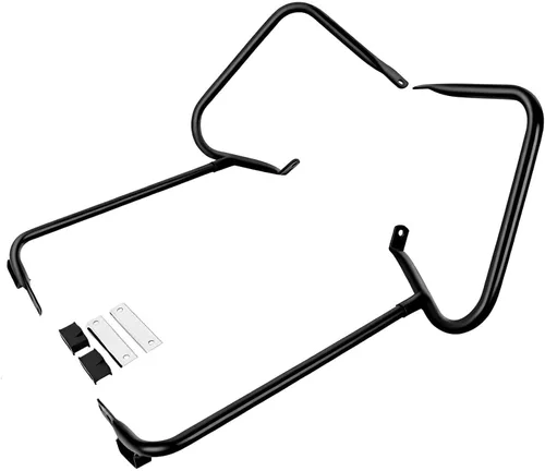 Vista 5 de Kit de riel protector de alforja trasera compatible con Harley Touring Road King Street Glide Electra Glide 2009-2013, protección de barras de Negro