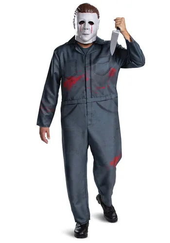 Vista 3 de Disfraz Adulto Michael Myers Azul Multicolor