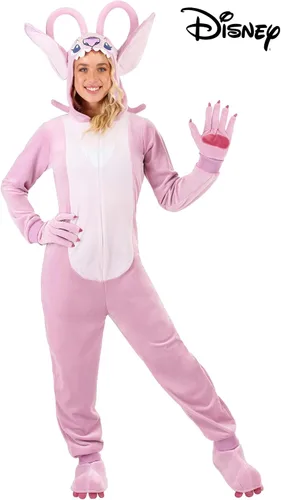 Vista 6 de Disney - Disfraz de ángel Lilo y Stitch para adultos, disfraz de ángel para mujer con capucha de personaje, guantes y fundas para zapatos