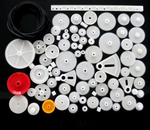 Vista 4 de Juego de engranajes de motor de plástico de 0.5 moldes, kits de engranajes de corona de plástico, engranaje de tornillo sin fin de engranaje de 105