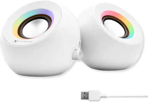 Vista 9 de Altavoces de computadora X9 Performance para PC de escritorio - Bluetooth, Aux y USB con iluminación RGB para escritorio, portátiles, tableta