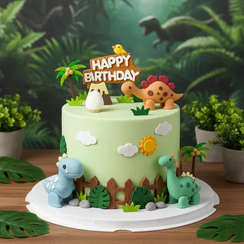 Vista 4 de Knana - 18 decoraciones de dinosaurio para tartas de cumpleaños