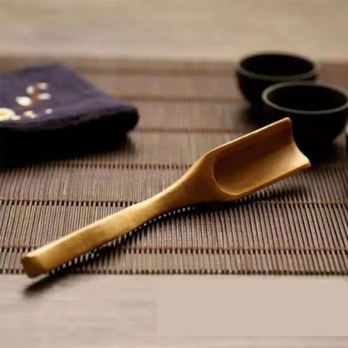 Vista 2 de 6 cucharas de té de bambú, cucharas de madera de bambú natural para recoger café en polvo, condimentos, azúcar, miel, café, cuchara de té (larga)