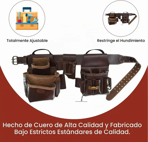 Vista 4 de Style n Craft Combo de electricista de 4 piezas y 22 bolsillos, cinturón de herramientas con 2 bolsas de herramientas y un soporte multiherramienta