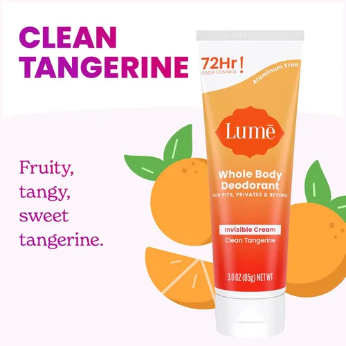 Vista 3 de Lume Desodorante para todo el cuerpo, tubo de crema invisible, control de olores de 72 horas, sin aluminio, sin bicarbonato de sodio, seguro
