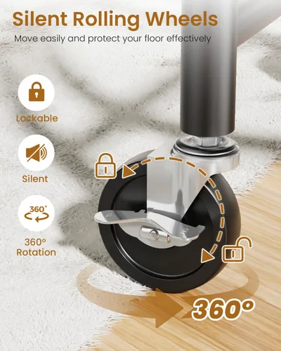 Vista 6 de Perchero de Ropa Resistente, Perchero de Ropa de Metal con Capacidad de 450 Libras, Percheros Rodantes para Colgar Ropa con Ruedas Bloqueables