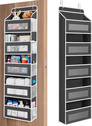 Vista 18 de JARLINK Over the Door Organizer Storage, 5-Tier Extra Large Hanging Storage with 10 Mesh Pockets, 100 lbs Capacity Behind Door Storage for Bedroom