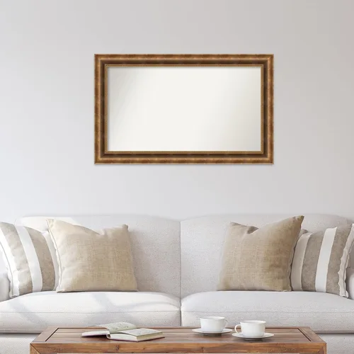 Vista 1009 de Amanti Art Espejo de pared personalizado no biselado (25 x 25 pulgadas), marco de bronce acentuado, varios tamaños personalizados, espejo de baño