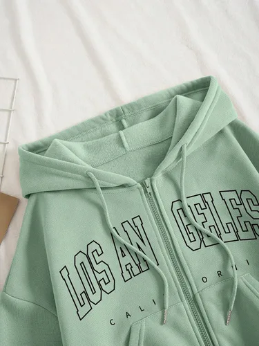 Vista 3 de Verdusa Conjunto de sudadera con capucha y pantalones cortos de 2 piezas para mujer