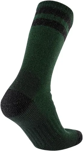 Vista 6 de Cerebro Calcetines de lana merino para hombre, calcetines acolchados a media pantorrilla que absorben la humedad, calcetines de senderismo
