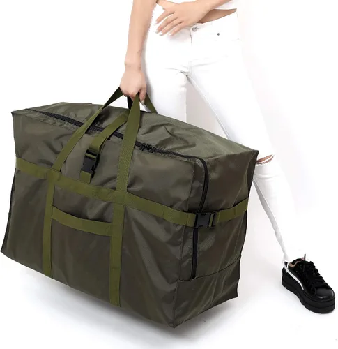 Vista 2 de Bolsa de viaje extra grande para equipaje a cuadros antirrobo, 28 pulgadas, 120 L