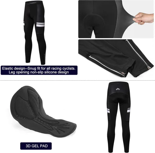 Vista 6 de INBIKE Men's Cycling Jersey Set Moisture Wicking Breathable Full Zip Long Sleeve Bike Shirt with 3D Padded Sports Pants