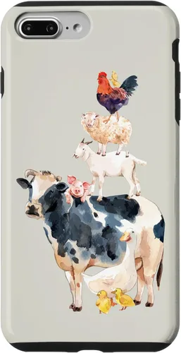 Vista 12 de Cute Animals Cow Chicken Pig Farmer Animal Lover Case for iPhone 17