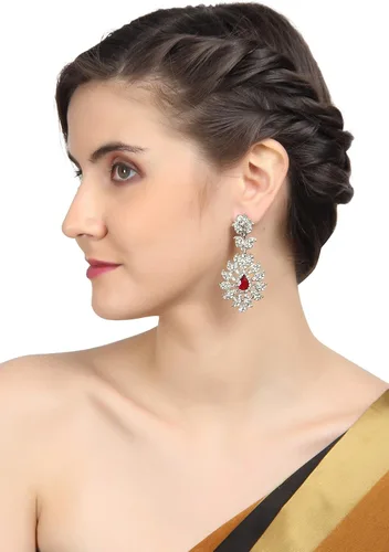 Vista 2 de Touchstone Indian Bollywood - Aretes de joyería para mujer con cristales austriacos