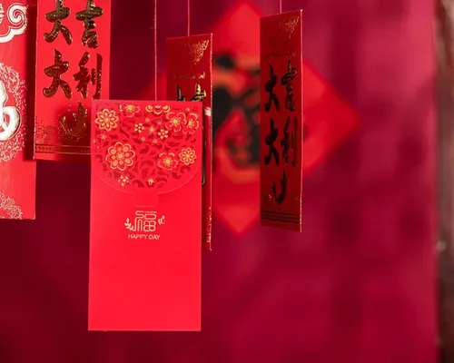 Vista 6 de Honbay - 10 sobres chinos rojos Lucky HongBao, 7.0 x 3.3 in/6.97 x 3.35 pulgadas - Felicitaciones y prosperidad (Bendición)