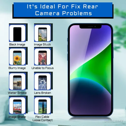 Vista 4 de Para iPhone 12 Cámara Trasera Reemplazo OEM Módulo 12MP Lente Trasera Principal Piezas con Lente Ultra Amplia Lente OIS HDR Fotos 4K Video Flex