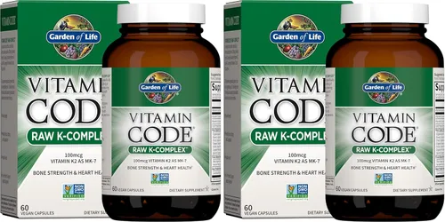 Vista 5 de Suplemento vitamínico, Jardín de la vida Vitamina K, Vitamina Código Raw K Todo Complejo Alimentos Vegano, 60 Cápsulas