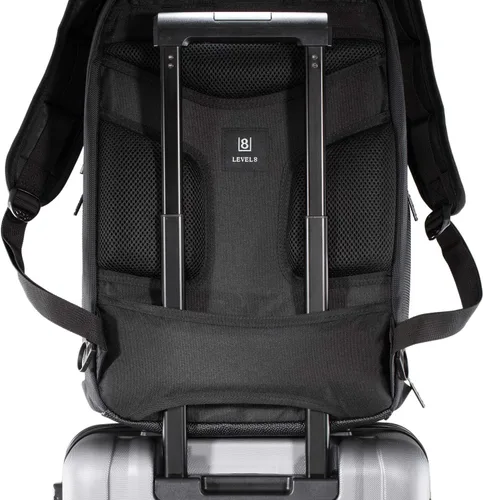 Vista 9 de LEVEL8 Mochila para laptop, mochila de trabajo para hombres y mujeres, bolsa de computadora de viaje para negocios, compatible con laptop y portátil