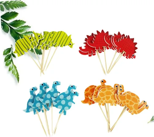 Vista 2 de Dinosaur Cake Topper 96pcs Paper Birthday Party Decorations