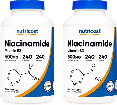 Vista 6 de Nutricost Niacinamida (vitamina B3) 500 mg, 240 cápsulas, sin OMG, sin gluten, sin enjuague vitamina B3