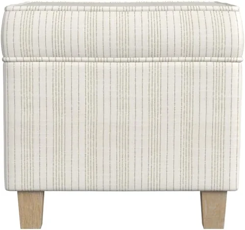Vista 29 de HomePop Otomana Clásica Cuadrada de Almacenamiento con Tapa Desmontable Otomana con Almacenamiento para Sala de Estar y Dormitorio, Patrón de Negro