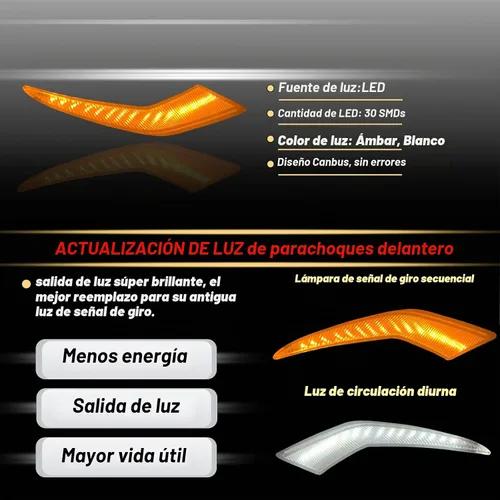 Vista 2 de Cambio de luz LED blanca/ámbar para niebla delantera y marcha diurna con función de señal intermitente LED dinámica Compatible con accesorios