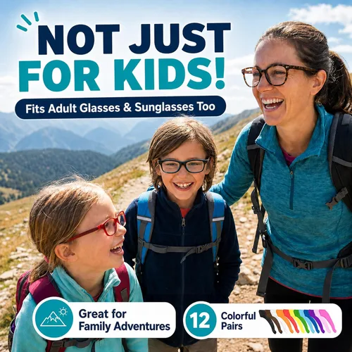 Vista 3 de Agarres para Orejas de Gafas para Niños Paquete de 12 - Ganchos Antideslizantes para Orejas de Gafas para Niños y Adultos - Sujetadores Agarradores