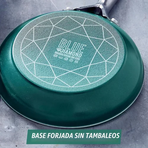 Vista 8 de Blue Diamond - Juego de 20 piezas de ollas y sartenes de cerámica antiadherente con infusión de diamante, sin PFAS
