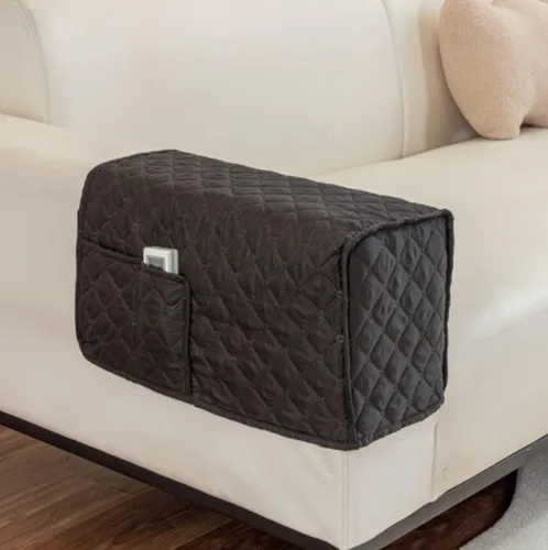 Vista 9 de Fundas antideslizantes para reposabrazos con 2 bolsillos para sofá, sillón, organizador para control remoto, teléfono, protector de brazos