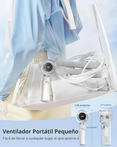 Vista 7 de TriPole Ventilador portátil mini ventilador turbo de mano para viajes, tiempo máximo de enfriamiento de 20 horas, ventiladores de batería recargable