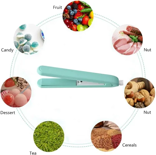 Vista 6 de Sellador térmico de mano, mini máquina de sellado portátil para almacenamiento de alimentos en bolsas, mini sellador térmico de bolsas de alimentos