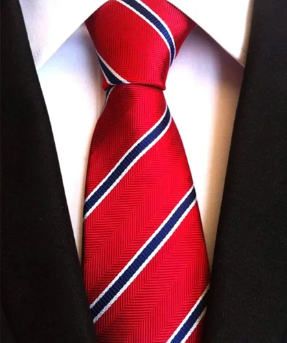 Vista 2 de Secdtie Corbata clásica de seda tejida jacquard a rayas para hombre