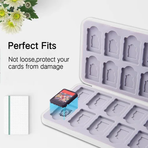 Vista 5 de PERFECTSIGHT Switch Game Case Compatible with Nintendo SwitchSwitch OLEDSwitch Lite, Switch Game Holder Cartridge Case with 24 Game & 48 Micro SD