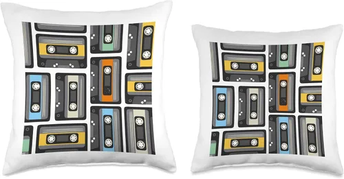 Vista 3 de Best 80s & 90s Lifestyle Fashion Gifts Tape Retro 1980s Mixtapes Radio Cassette Player Throw Pillow, 16x16, Multicolor