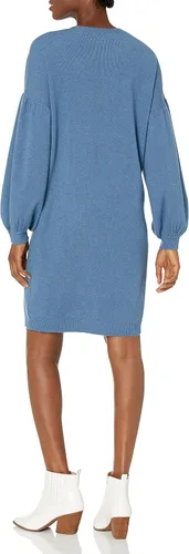 Vista 2 de The Drop Aiko - Vestido tipo suéter de manga abullonada para mujer