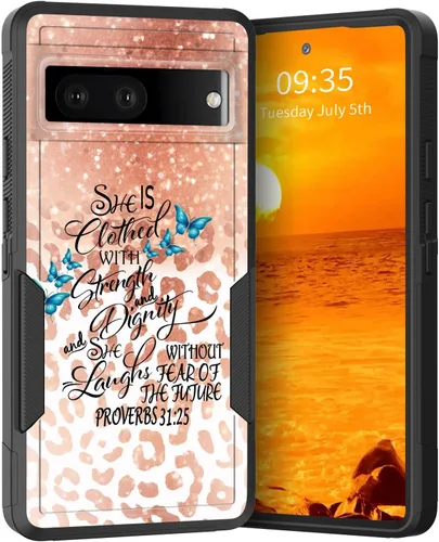 Vista 20 de Funda para Pixel 6A, Híbrida de Doble Capa de Servicio Pesado Resistente a Prueba de Golpes PC Duro + Funda Protectora de Silicona Suave para Google
