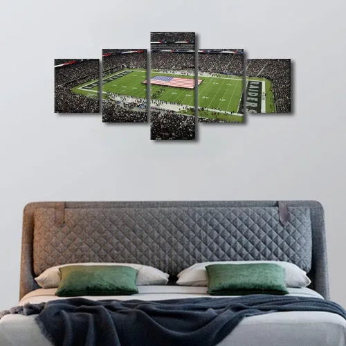 Vista 4 de TUMOVO Allegiant Stadium Arte de Lienzo para Pared de Sala de Estar Equipo de Fútbol Americano Pintura Moderna Nevada Las Vegas Cuadro Deportivo