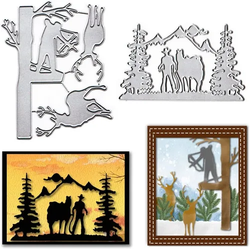 Vista 9 de Troqueles de corte de hojas de metal, troqueles de plantas de flores, plantillas en relieve, molde de plantilla para tarjetas de álbumes de recortes