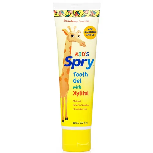 Vista 5 de Spry Pasta dental natural de xilitol para bebé, niño pequeño y niños de 3 meses en adelante - Gel dental sin flúor, sabroso, apoya el desarrollo