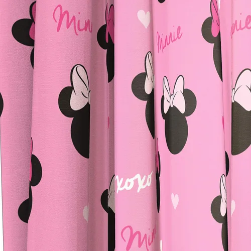 Vista 5 de Jay Franco Disney Minnie Mouse Hearts N Love - Cortinas de 84 pulgadas, hermosa decoración de habitación y fácil de instalar, las cortinas incluyen