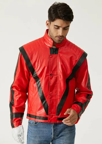 Vista 3 de Chaqueta de piel roja y negra para cosplay