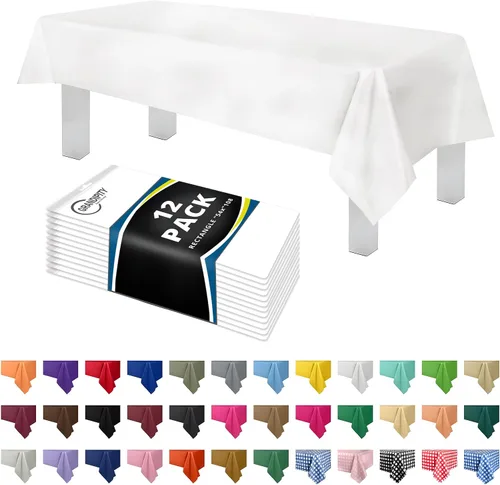 Vista 18 de Mantel de plástico de alta calidad - 54 in. x 108 pulgadas. Grandipity - Mantel rectangular (6 y 12 unidades), Agua (Aqua)