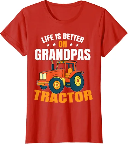 Vista 95 de Life Is Better On Grandpas Tractor Kids Farm Tractor Boy Camiseta, Negro
