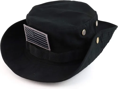 Vista 5 de Armycrew - Gorra con cierre de gancho y lazo con bandera militar americana con correa para la barbilla