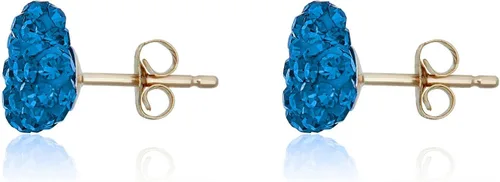 Vista 22 de AVORA Aretes de oro amarillo de 10 quilates de 0.315 in con cristales Swarovski